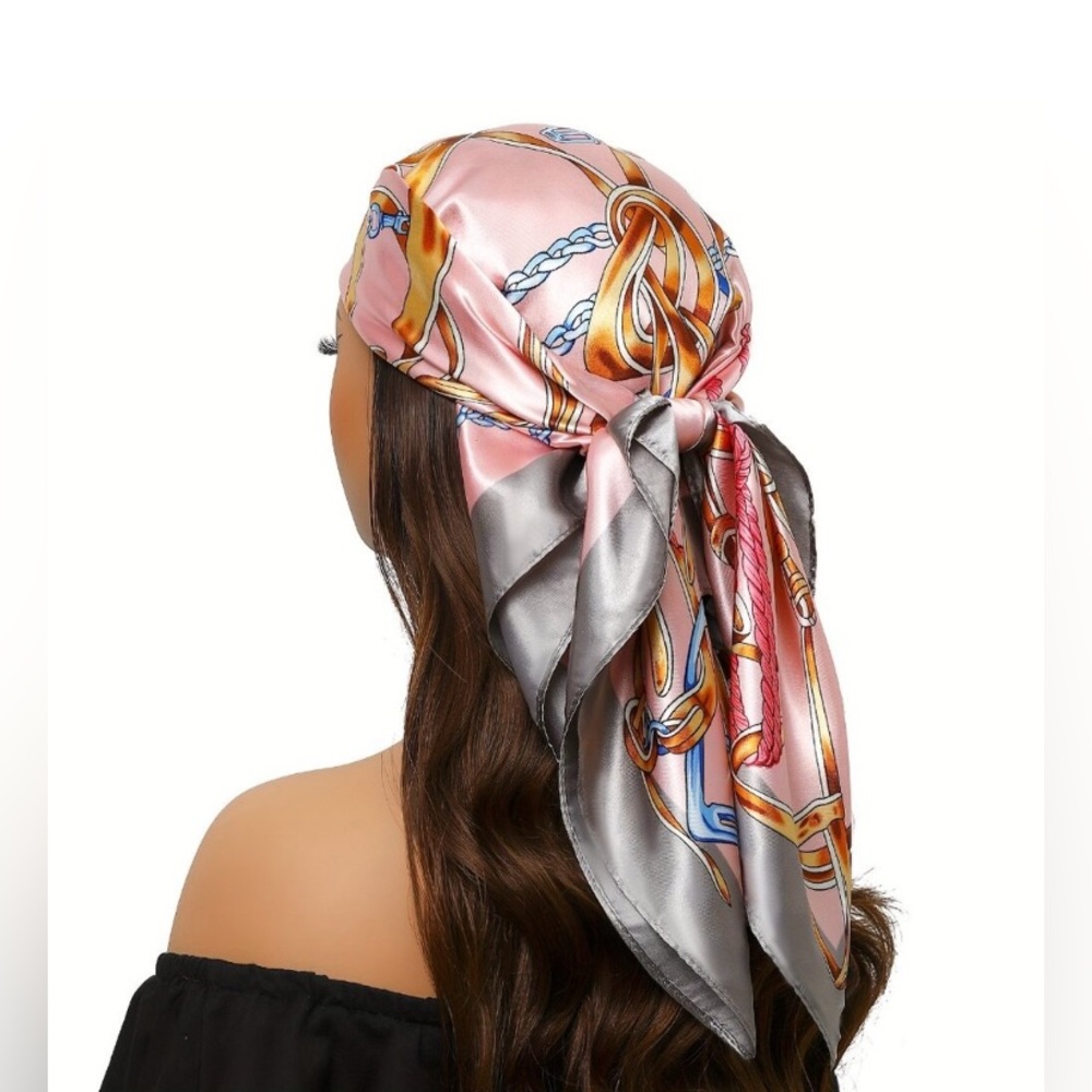 Beautiful FASHION Passion of Essence Red & Blue With Gold 100% Silk Scarfs - Picture 2 of 4